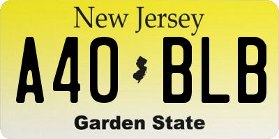 NJ license plate A40BLB