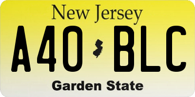 NJ license plate A40BLC