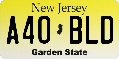 NJ license plate A40BLD