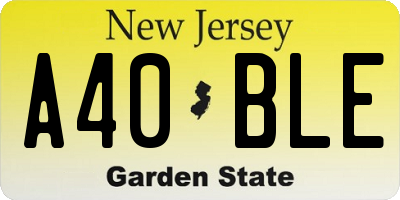 NJ license plate A40BLE