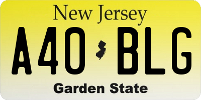 NJ license plate A40BLG