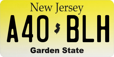 NJ license plate A40BLH