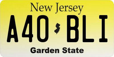 NJ license plate A40BLI