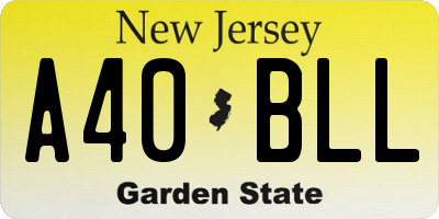NJ license plate A40BLL