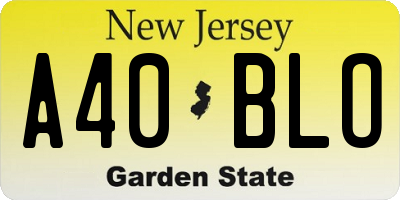 NJ license plate A40BLO
