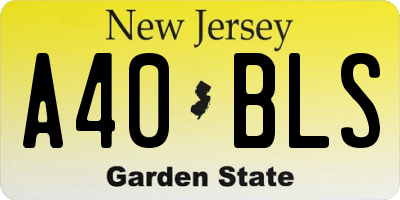 NJ license plate A40BLS