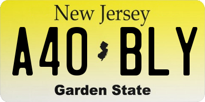 NJ license plate A40BLY