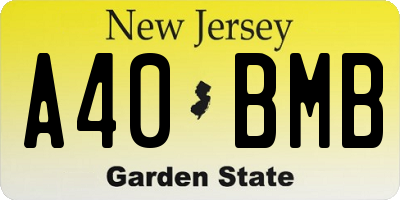 NJ license plate A40BMB