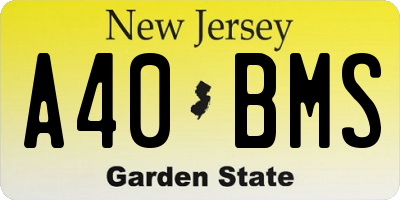 NJ license plate A40BMS