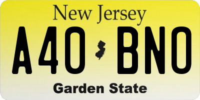 NJ license plate A40BNO