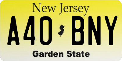 NJ license plate A40BNY