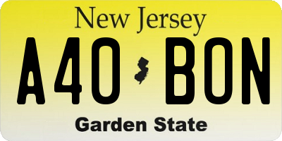 NJ license plate A40BON