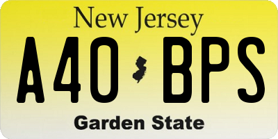 NJ license plate A40BPS