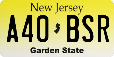 NJ license plate A40BSR