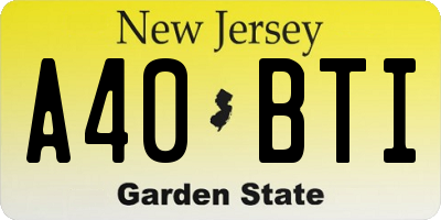 NJ license plate A40BTI