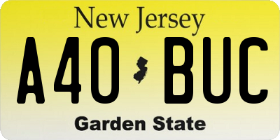 NJ license plate A40BUC