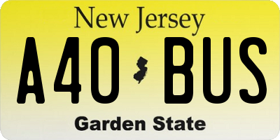 NJ license plate A40BUS