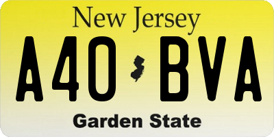 NJ license plate A40BVA