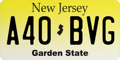NJ license plate A40BVG