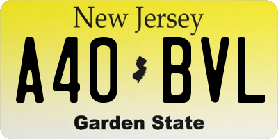 NJ license plate A40BVL