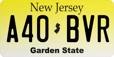 NJ license plate A40BVR