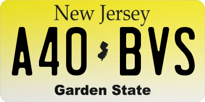 NJ license plate A40BVS