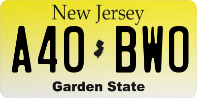 NJ license plate A40BWO