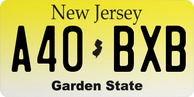 NJ license plate A40BXB