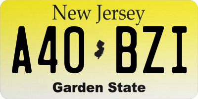 NJ license plate A40BZI