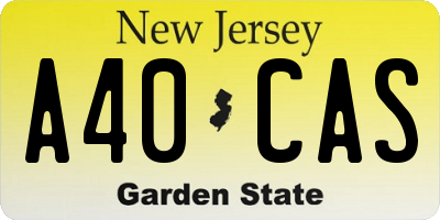 NJ license plate A40CAS