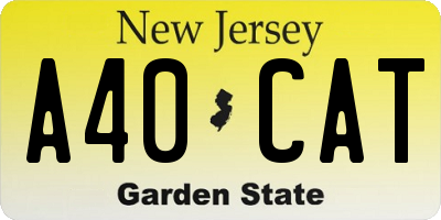 NJ license plate A40CAT