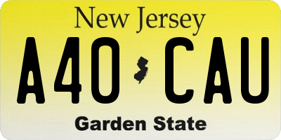 NJ license plate A40CAU