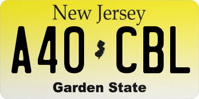 NJ license plate A40CBL