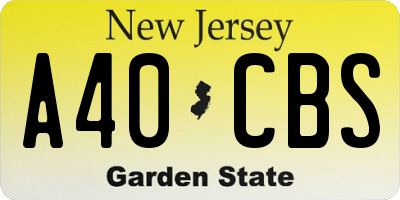 NJ license plate A40CBS