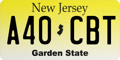 NJ license plate A40CBT