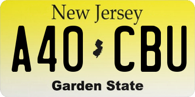 NJ license plate A40CBU