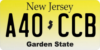 NJ license plate A40CCB