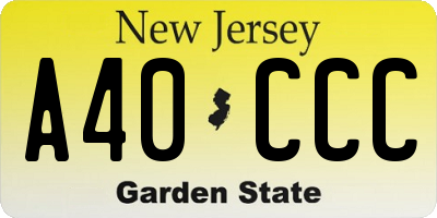 NJ license plate A40CCC