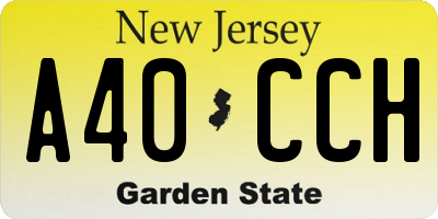 NJ license plate A40CCH