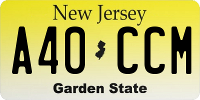 NJ license plate A40CCM
