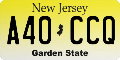 NJ license plate A40CCQ