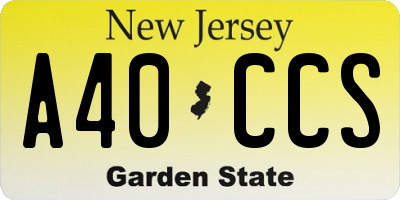 NJ license plate A40CCS