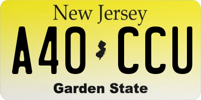 NJ license plate A40CCU