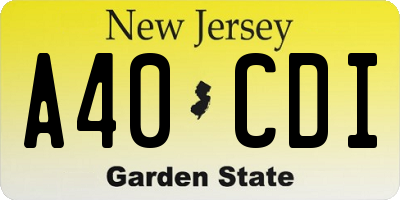 NJ license plate A40CDI