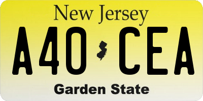 NJ license plate A40CEA