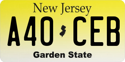 NJ license plate A40CEB