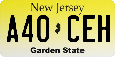 NJ license plate A40CEH
