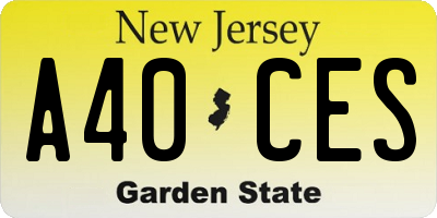 NJ license plate A40CES