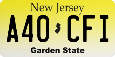 NJ license plate A40CFI