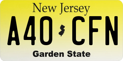 NJ license plate A40CFN